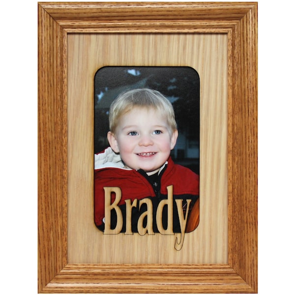 5x7 Name Frame - Personalized Picture Frames 5x7 Mats Inserts Custom Picture Frames - holds 3 1/2 x 5 or 4x6 photos - Gifts for Mothers Day