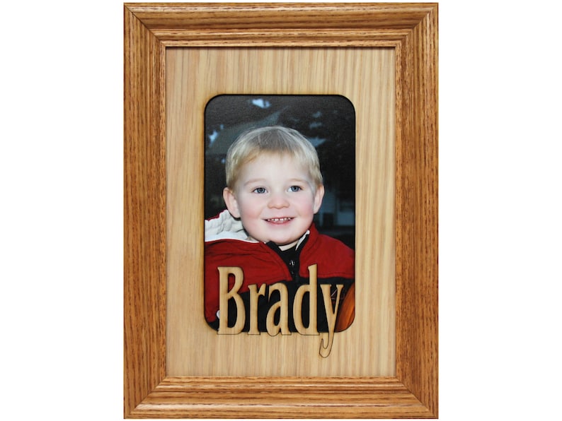 5x7 Name Frame - Personalized Picture Frames 5x7 Mats Inserts Custom Picture Frames - holds 3 1/2 x 5 or 4x6 photos - Gifts for Mothers Day 