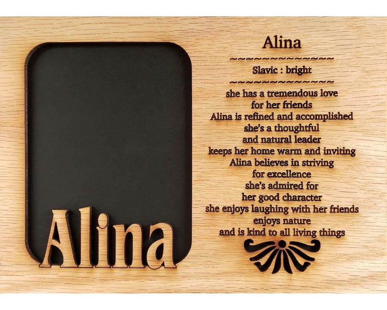 5x7 Name Meaning Picture Frames 5x7 Mat Insert Name Meanings Personalized Baby Gifts Grandparent Day Custom Wooden Laser Engraved 