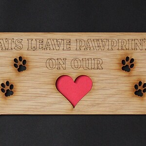 11x14 Cats Leave Pawprints On Our Heart Wood Photo-Picture Mat Collage Insert