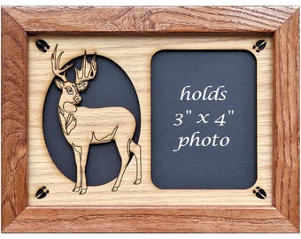 5x7 Deer Hunting Picture Frame - First Buck - Wildlife - Gift for Hunter - Gift for Dad - Gift for Mom
