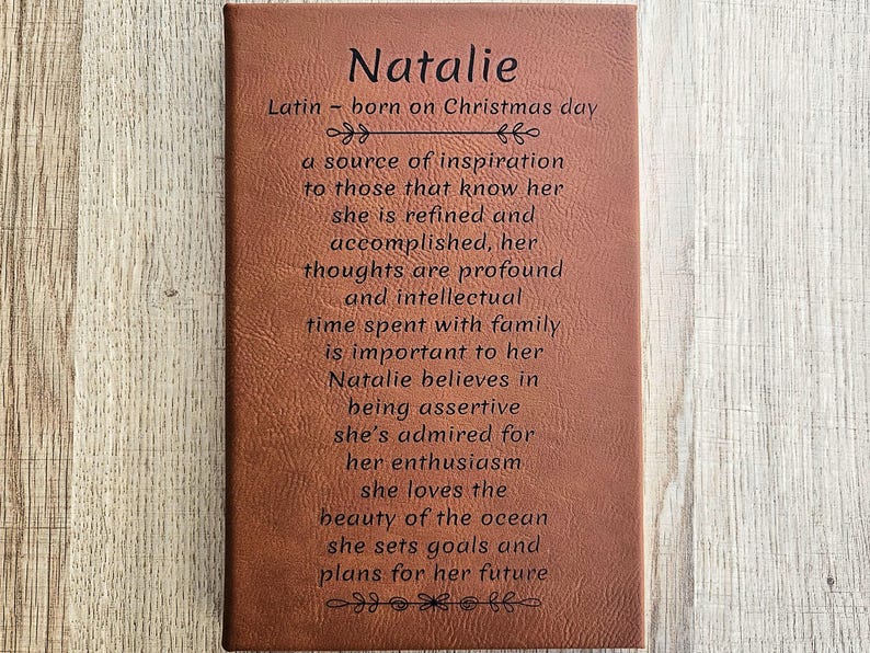 Leatherette Journal Personalized With Name Meaning Lined Pages Comes in