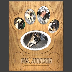 11x14 Dog Picture Frame Collage Mat Insert for Frame - Dog Paw - Dog Photo Frame - Pet Gift - Use for Pet Memorial - Custom Picture Frame