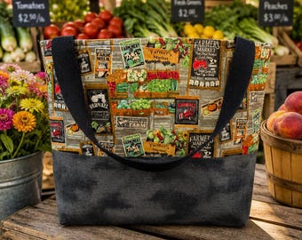 Farmers Market Tote Bag – Handmade | Fresh Veggie Design