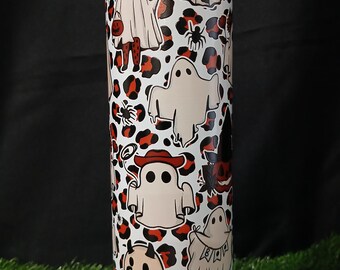 Leopard Print Ghost Tumbler – 20 oz Stainless Steel Insulated Cup - Perfect For Gifting! Mothers Day - Birthday