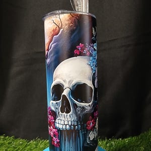 Skull & Waterfall Tumbler – 20 oz Stainless Steel Insulated Cup - Perfect For Gifting! Mothers Day - Birthday