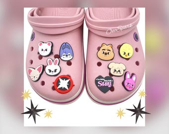SKZOO Shoe Charms - Stray K- Felix, Hyunjin, Bang Chan, Han, Lee Know, Seungmin, I.N, Changbin, Gift, Kpop, Summer, Party Favors, Birthday
