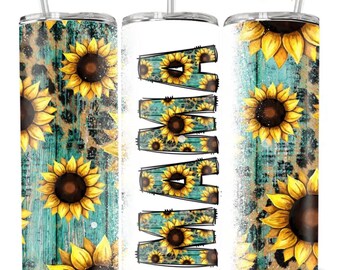 Mama Sunflower 20 oz Tumbler – Mother's Day Gift, Hot/Cold Beverage Cup