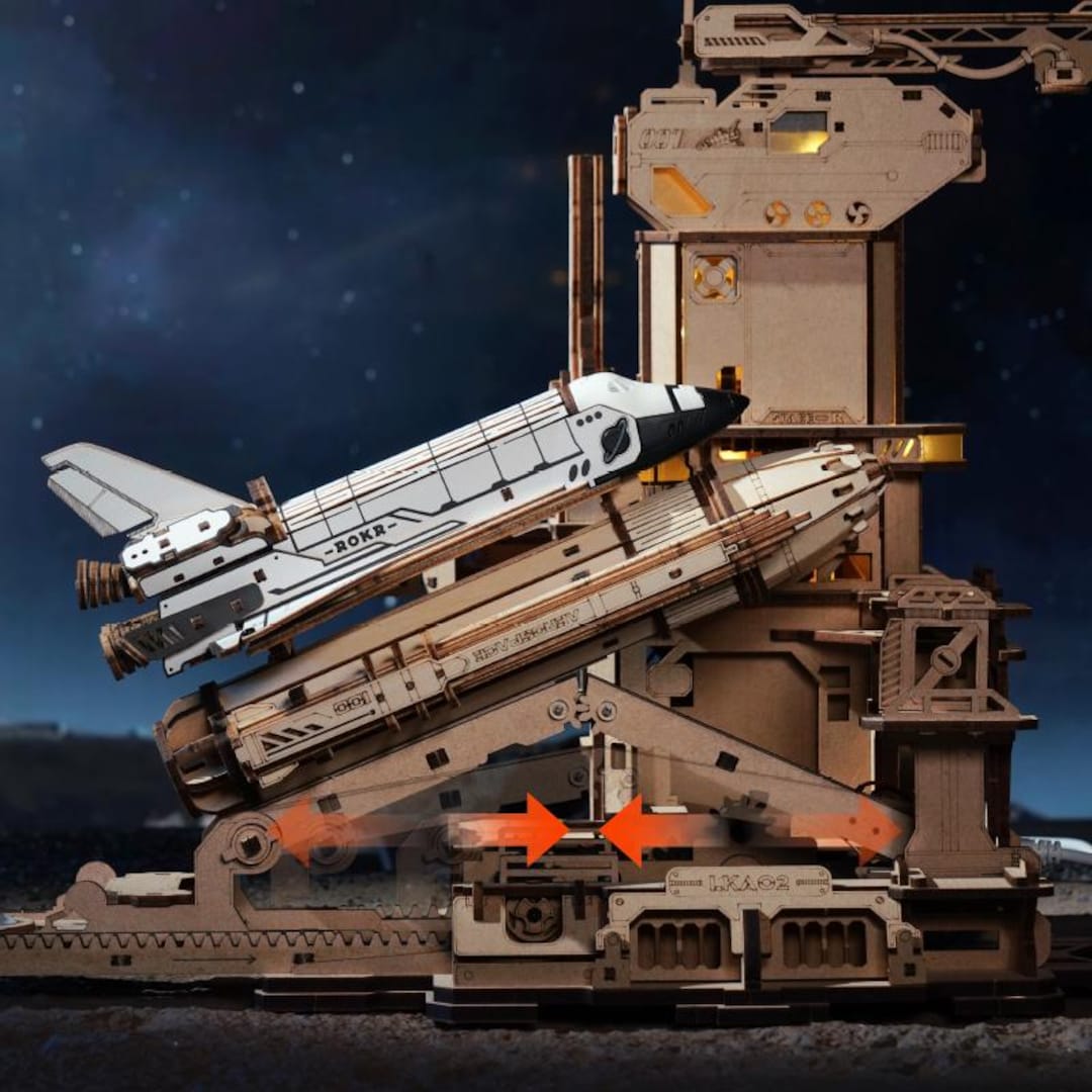 Space Shuttle Wooden Model Kit STEM Building 3D Puzzle Mechanical ...