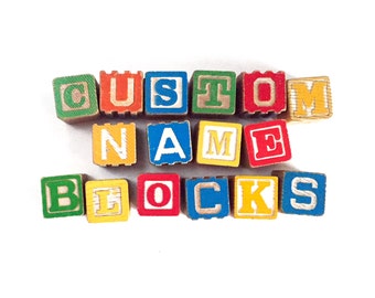 Custom Baby Name Blocks, Vintage Alphabet Blocks, Wooden ABC Blocks, Newborn Photo Shoot, Birth Announcement Prop, Newborn Photography Props