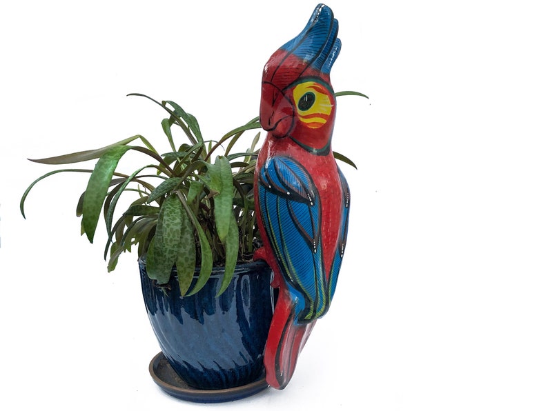 Paper Mache Parrot Made in Mexico Tropical Bird Mexican Art Etsy