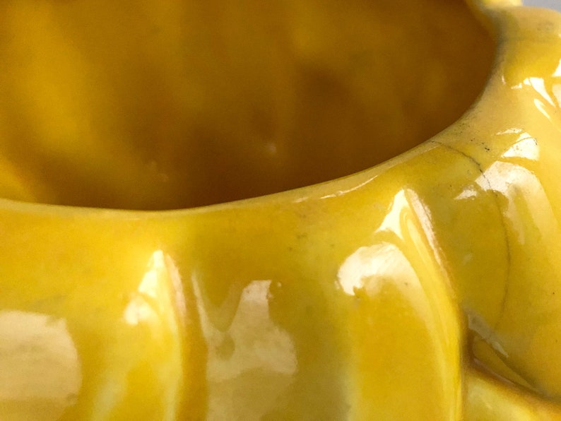 Red Wing Pottery 1940er Jahre Bananenbüschel Keksdose, glasierte Keramik, gelber Bananenkanister, Bananentopf Küchendekoration Bild 4