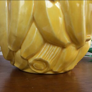 Red Wing Pottery 1940er Jahre Bananenbüschel Keksdose, glasierte Keramik, gelber Bananenkanister, Bananentopf Küchendekoration Bild 8