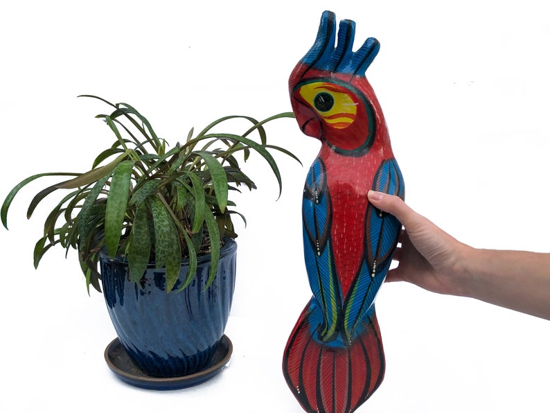 Paper Mache Parrot Made in Mexico Tropical Bird Mexican Art Etsy