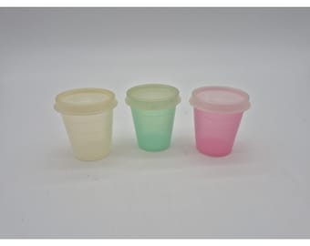 Vintage TUPPERWARE 2 oz. MINI-MIDGET  3 With Lids