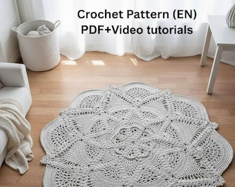 Crochet Pattern - Nordic Mandala Rug Large