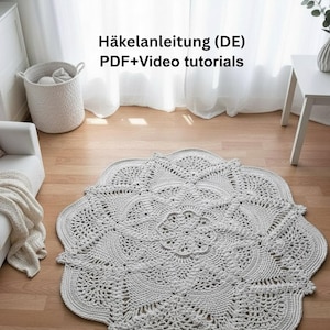 Häkelanleitung - nordisches Mandala Teppich Groß