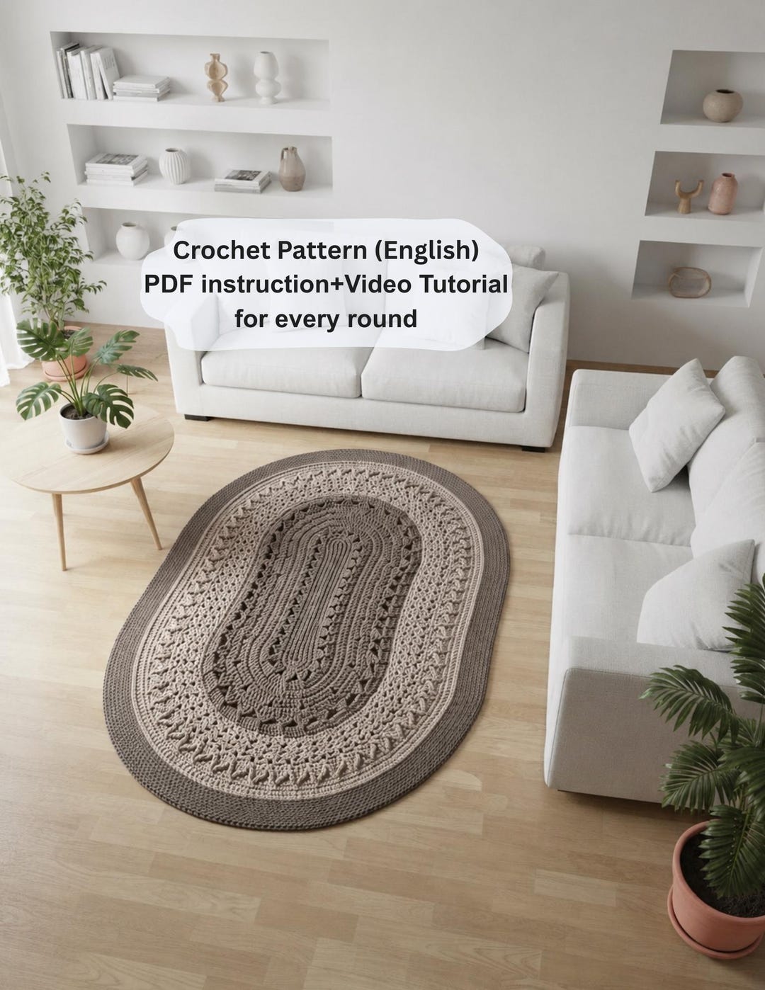 Rug Patterns.pdf Crochet Oval Rug Pattern PDF + Round by Round Video Tutorial, Advanced ...