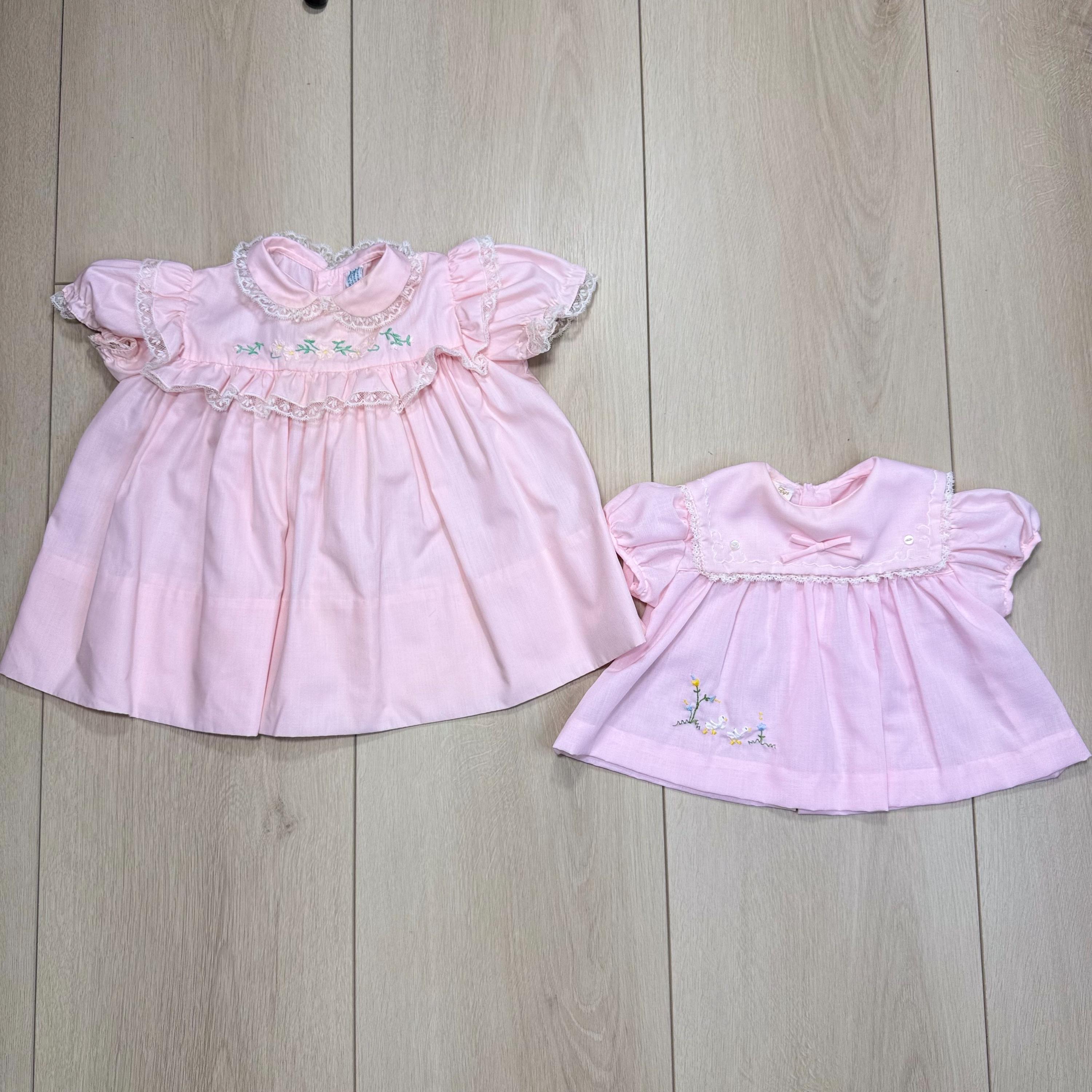 Robe Tutu Rose Et Vert à Volants Pour Bébé Fille 3 Mois - Style Vintage Années 90, Parfaite Pour Pâques !