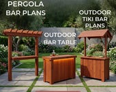 DIY Wooden Tiki Bar Plans – Rustic Backyard Bar Blueprints (PDF Download)