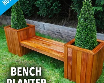 Planos de carpintería para banco de jardinería DIY / Guía para construir una jardinera de jardín (PDF)