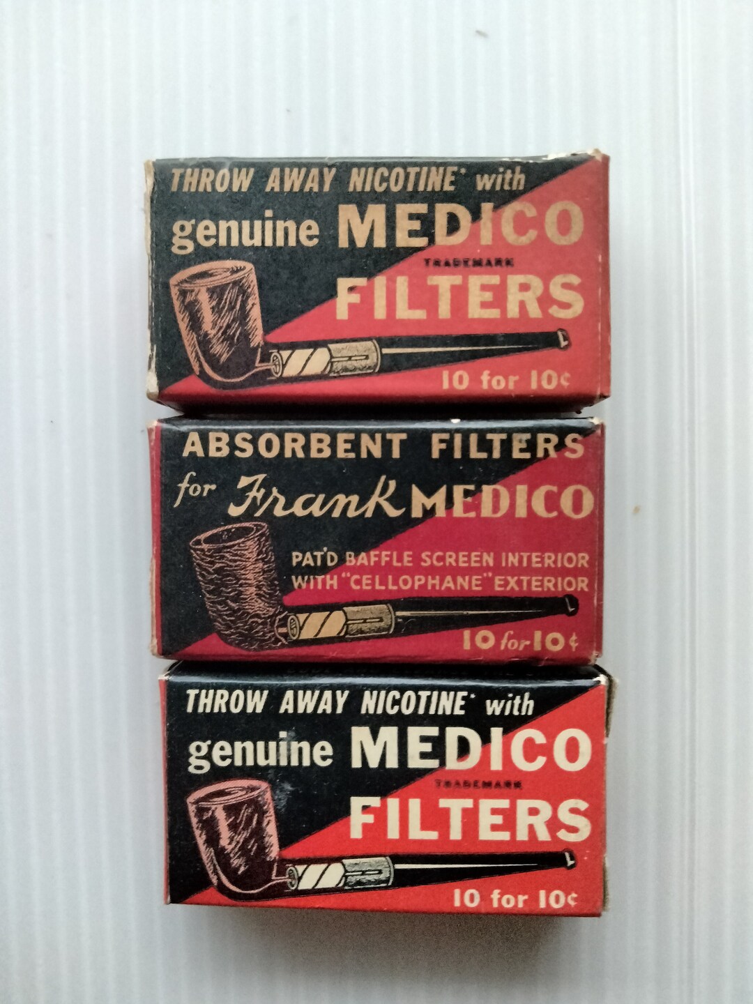 Lot of 3 Boxes 25 Disposable Filters Genuine Medico Filters Tobacco