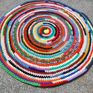 Multicolor 50'' Handmade Circle Rug - Etsy