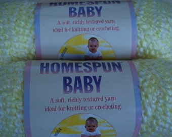 2 skein Lion Brand Yarn Lion Homespun Baby Sunshine