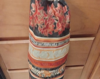 Floral Fabric Grocery Bag Holder, Kitchen Storage
