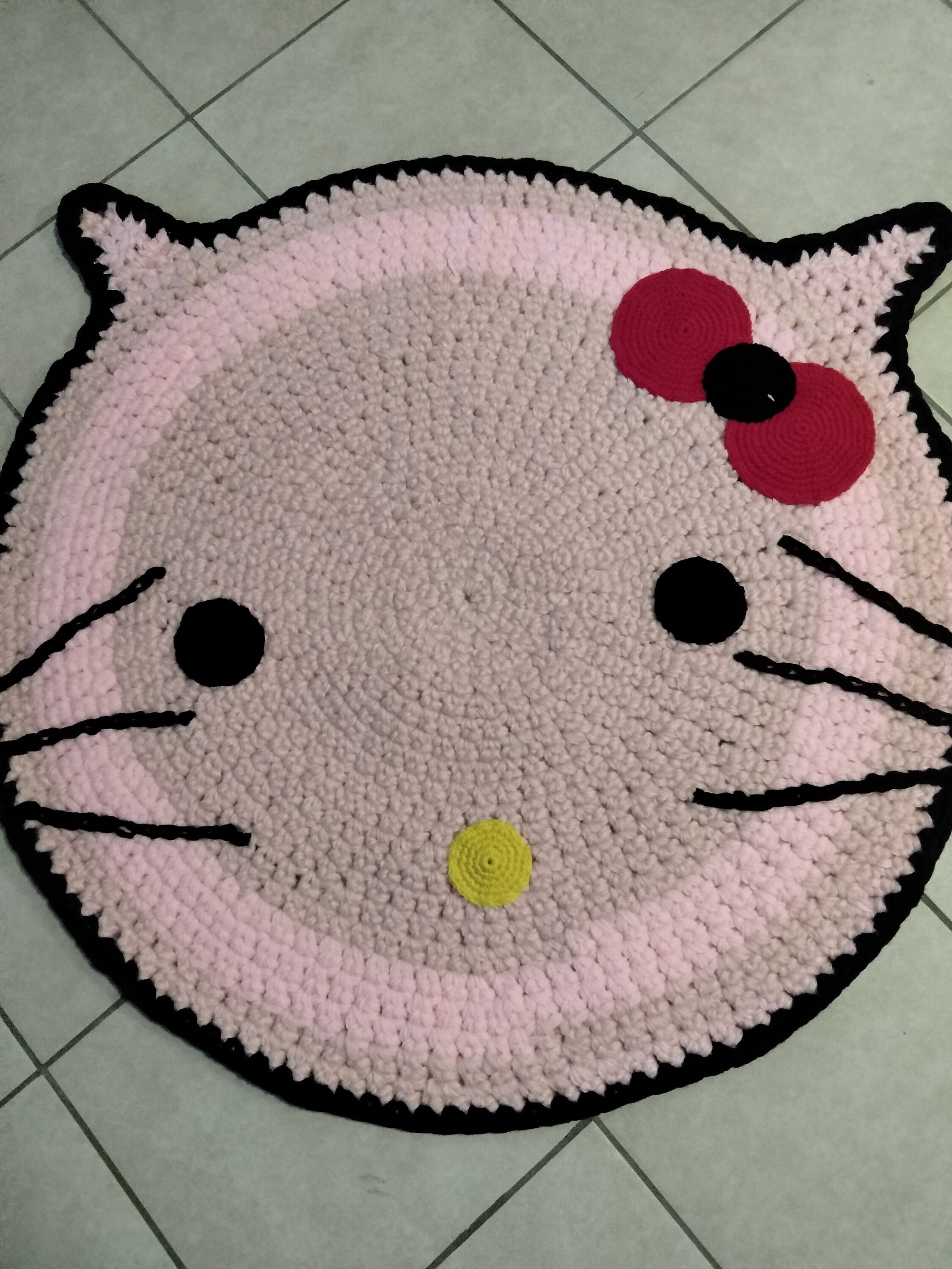 Hello Kitty Handmade Circle Rug Pink - Etsy, image size:2250x3000
