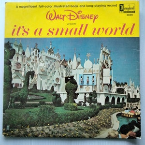 Walt Disney&#39;s presents It&#39;s A Small World LP , vintage vinyl album with book, Disneyland record,  3925, 1964