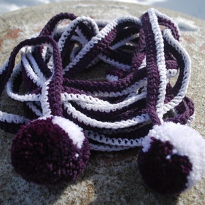 On sale,POM POM scarf hand knitted image 1
