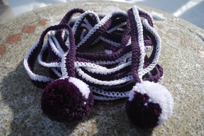 On sale,POM POM scarf hand knitted image 1