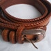 Ceinture Vintage LEEGIN ONYX 1993 - Bleu Marine, Cuir Crocodile, Boucle Argent, Taille 28