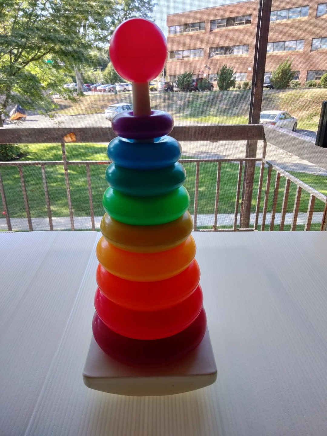 Vintage Fisherprice Infant Toy Ring Stacker With Colorful Etsy