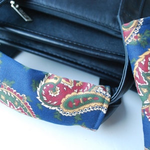 Luggage Handle Wrap Set of 2,Paisley colorful pattern on navy background