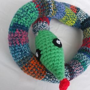Door Draft Stopper/Door snake/Crochet Snake Toy Door Draft Stopper Multicolor Striped Snake, Crocheted Snake Toy