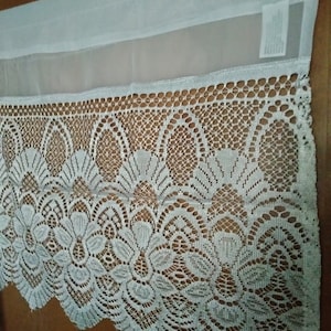 Vintage Valance White  Lace Flowers,Lace window valance