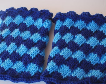 Crochet Blue Boot Cuffs