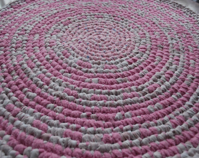 Pink Handmade Circle Rug Etsy
