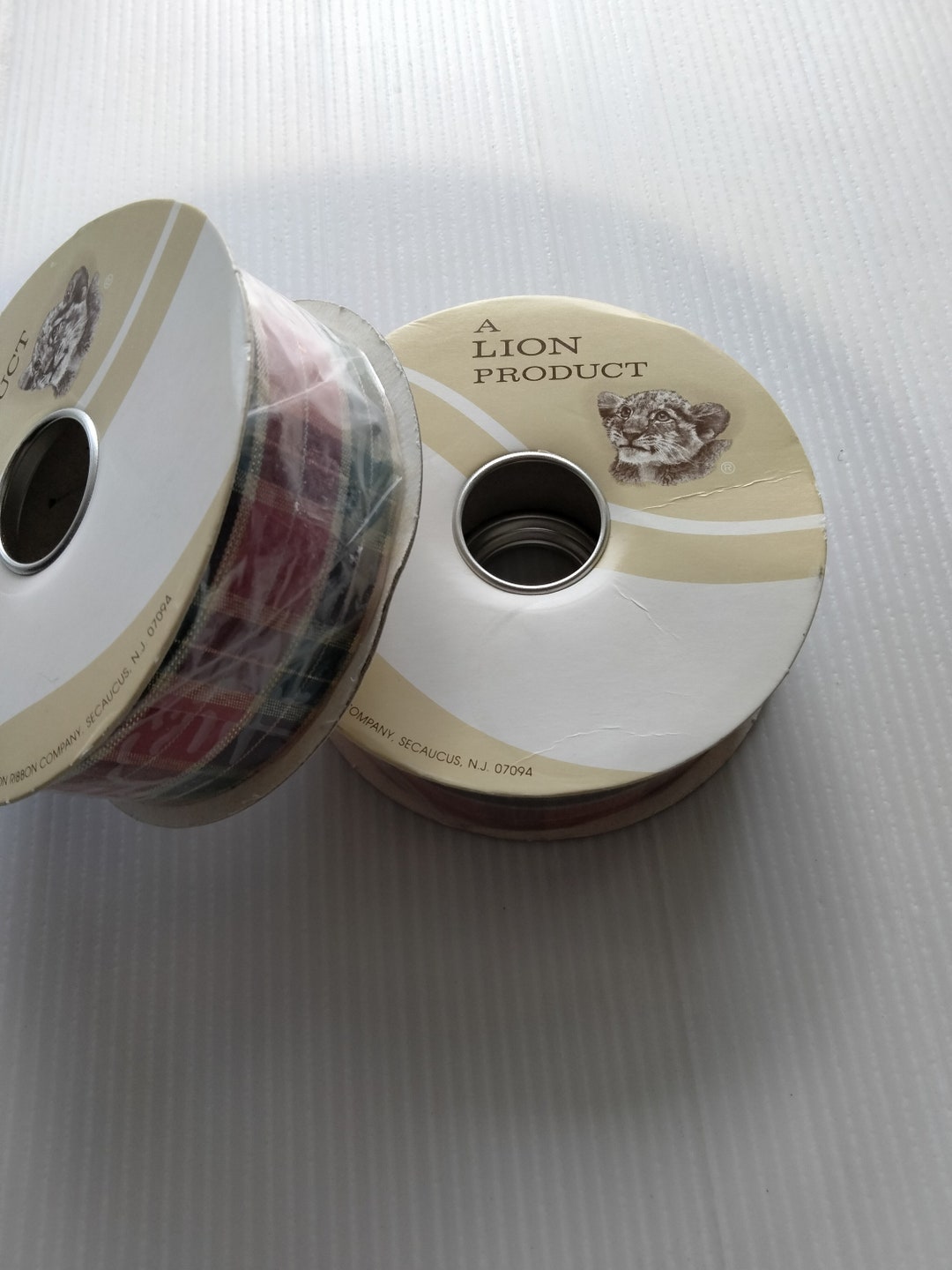 2 Spools 80 Yards Vintage A Lion Product Ribbon Marvel Red No.9,holiday