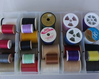 Thread Box with 29 Spools of Sewing Thread assorted Colors