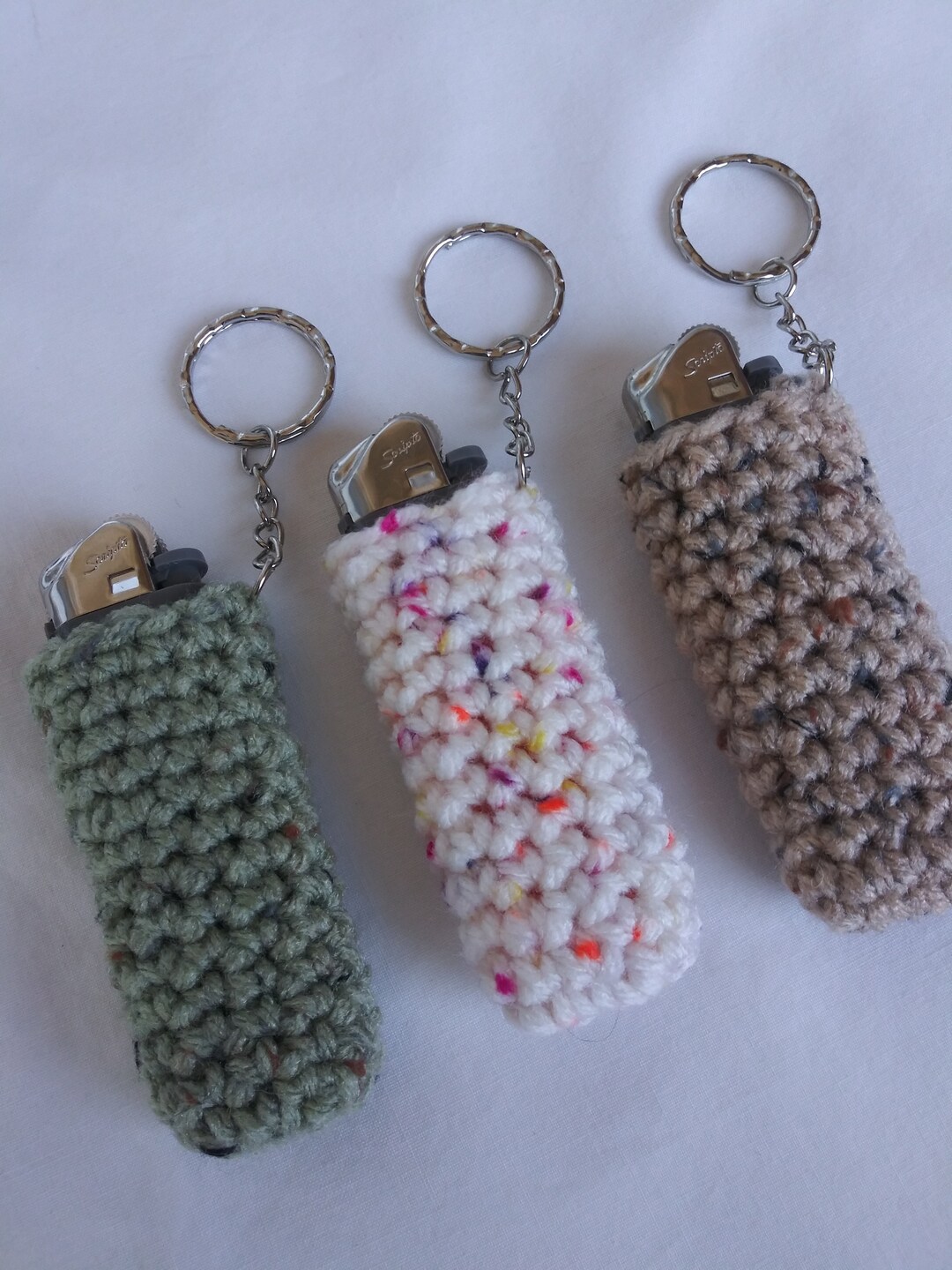 Set of 3 Lighter Cozy Holder Lighter Case Colorful Crochet Etsy UK