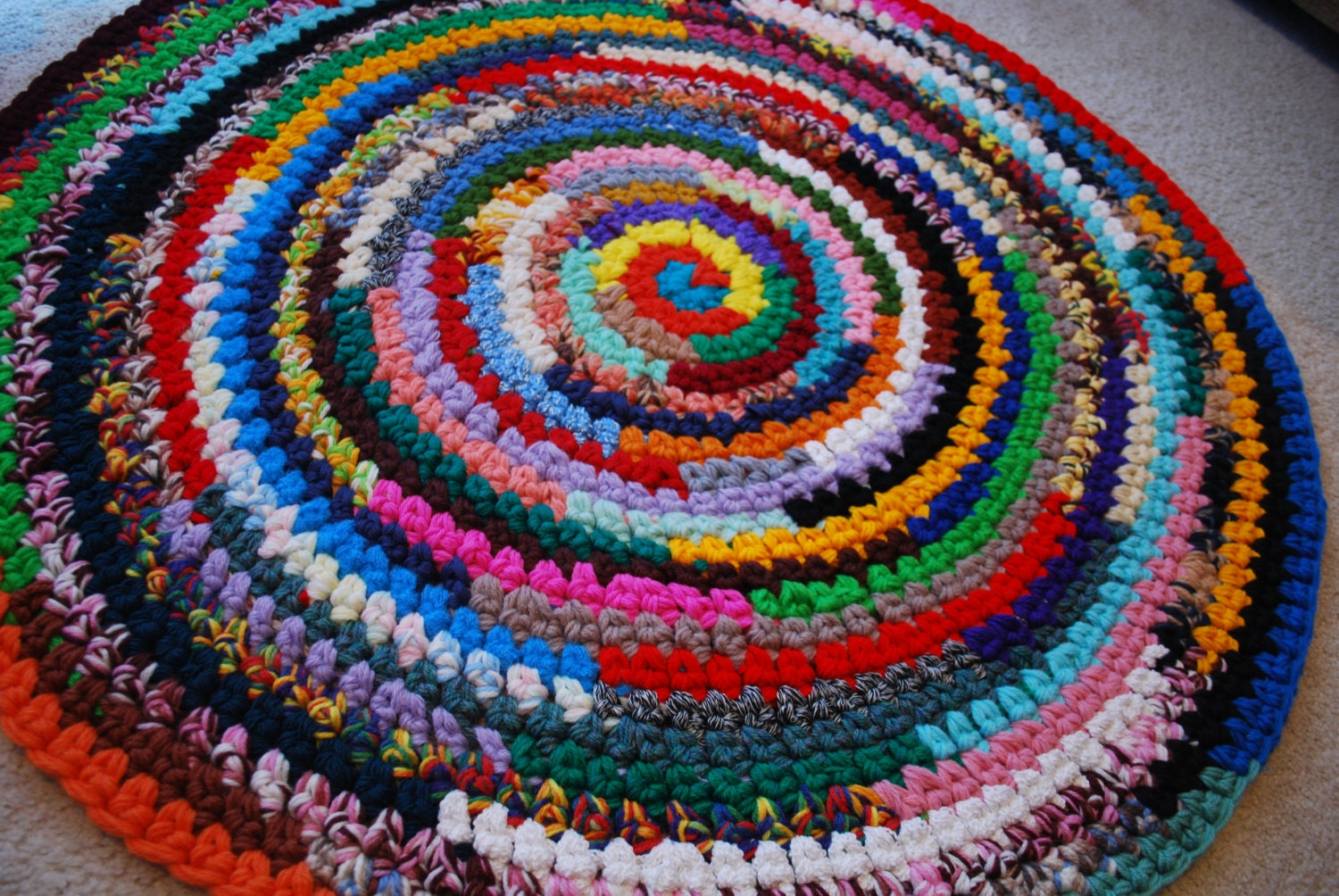 Multicolor Handmade Circle Rug Etsy UK
