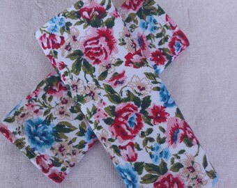 Luggage Handle Wrap Set of 2,Multicolored floral on tan background