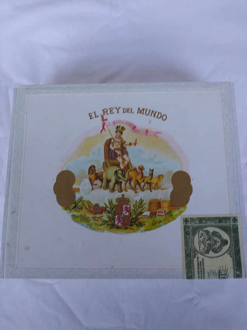Vintage El Rey Del Mundo Cigar Box Wooden