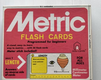Vintage Metric Flash Cards Game 1976