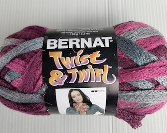 1 skeins Bernat Twist & Twirl Yarn Misty Merlot