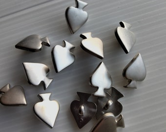 18 pieces  Silver Plastic Spade Shank Buttons Size 7/8"