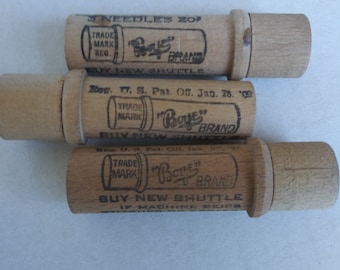 3 Vintage  wooden Boye  needle holders